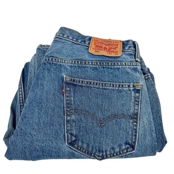 Levi's 550 Jeans Mens 36x30 (36x29 ACTUAL) Blue Relaxed Fit Straight Leg Denim - Picture 1 of 9
